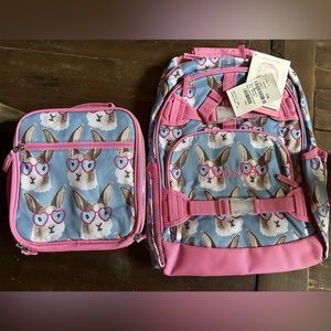 NWT Pottery Barn Kids Mackenzie LARGE Backpack COOL BUNNY “Danica” & Lunch Box